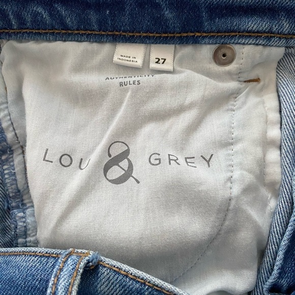 Lou & Grey Ankle Jeans Size 27, Mid Rise Light Wash Denim, Raw Hem - Picture 12 of 12